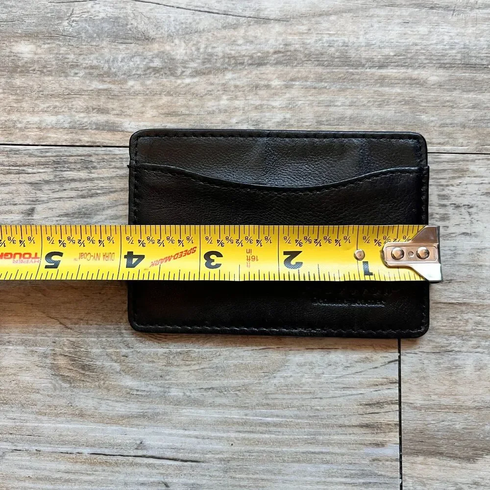 Travelon Genuine Leather Card Holder Wallet Slim Minimalist Black Unisex